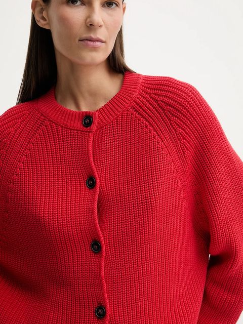 Marc O'Polo kardigan bawełniany damski kolor czerwony lekki 600605961003