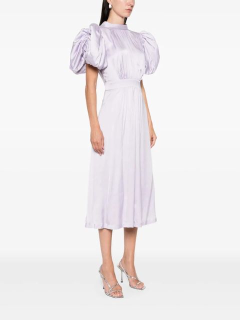 ROTATE BIRGER CHRISTENSEN satin puff midi dress - Purple