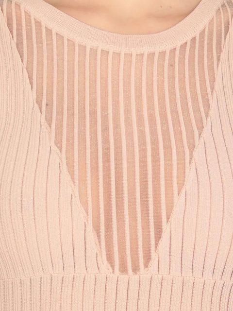 PINKO rib-knit pleated midi dress