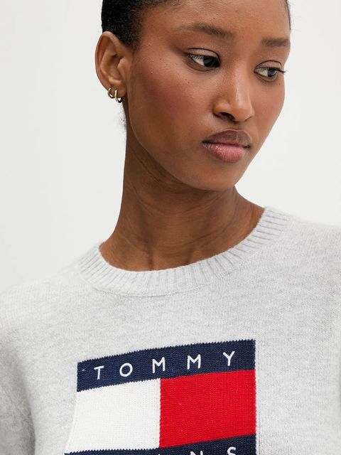 Tommy Jeans sweter damski kolor szary DW0DW21690