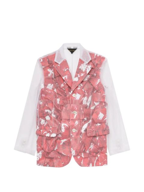 Comme Des Garçons printed sheer blazer - White - zdjęcie produktu nr 1