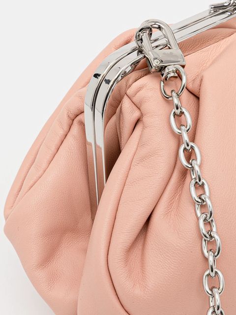 Weekend Max Mara torebka skórzana PRATI kolor różowy 2615511164600