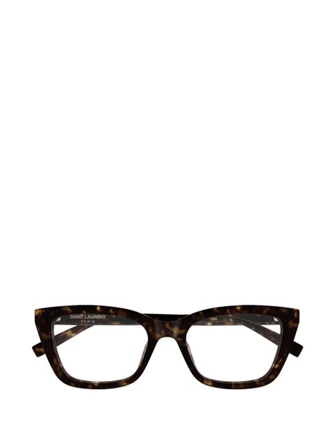Saint Laurent Eyewear tortoiseshell-effect square-frame glasses - Brown - zdjęcie produktu nr 1