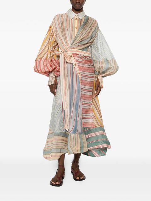 ZIMMERMANN Rebellion Striped midi dress - Neutrals - zdjęcie produktu nr 2