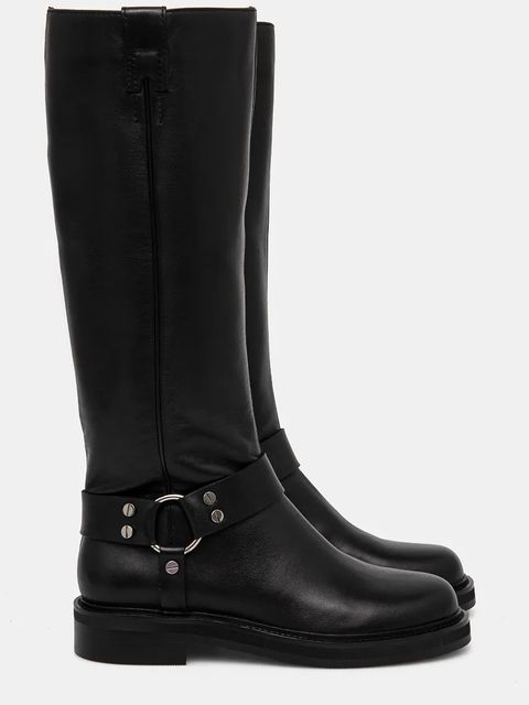 Answear.LAB kozaki skórzane damskie kolor czarny na słupku