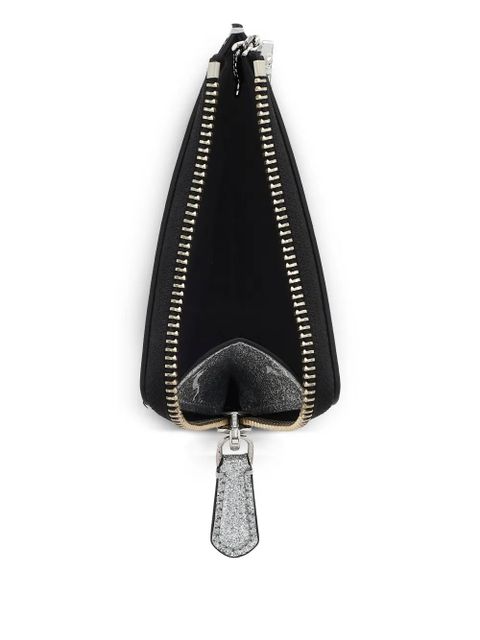 Marc Jacobs The Coated Glitter zip leather wallet - Silver