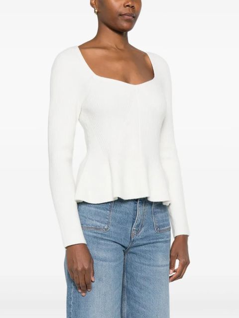Maje ribbed square-neck top - White - zdjęcie produktu nr 2