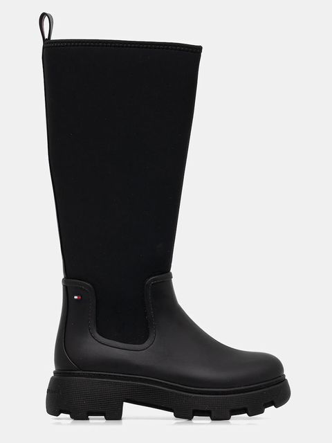 Tommy Hilfiger kalosze FLAG LONG RAINBOOT WARM LINING damskie kolor czarny FW0FW08973 - zdjęcie produktu nr 2