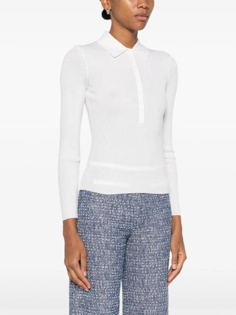 Maje buttoned collared sweatshirt - Neutrals