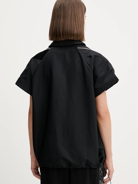 adidas koszula Stadium damska kolor czarny relaxed z kołnierzykiem klasycznym JL6889