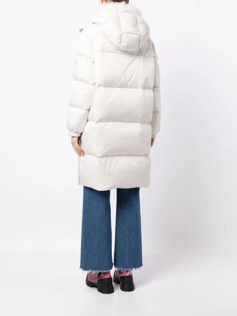Yves Salomon padded-design zipped coat - White