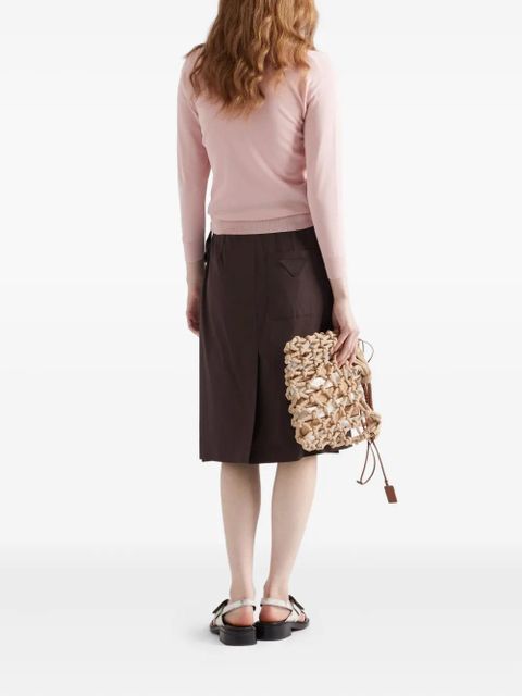 Prada ribbed button-fastening cardigan - Pink