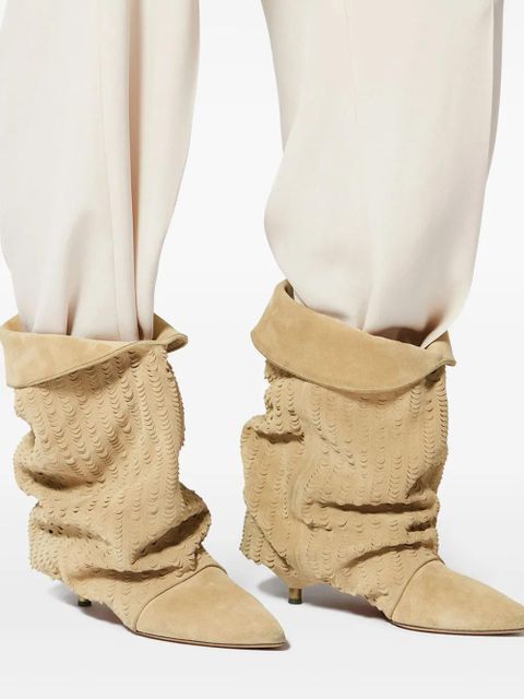 ISABEL MARANT Edrik laser-cut boots - Neutrals