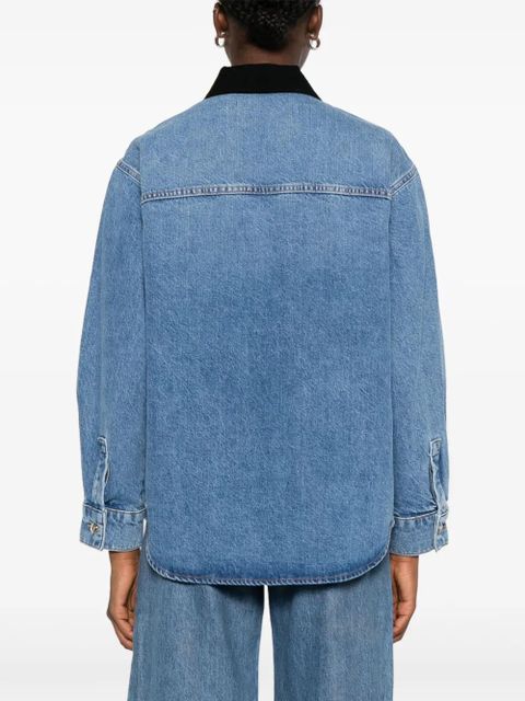 Maje faded-effect denim jacket - Blue