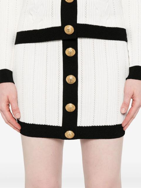 Balmain knitted mini skirt - White