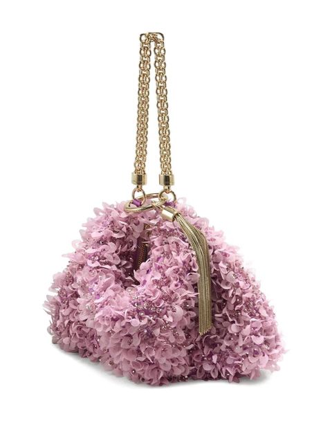Jimmy Choo Callie floral-embellished shoulder bag - Pink