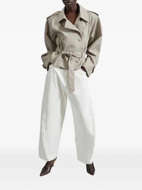 The Frankie Shop double-breasted belted jacket - Neutrals - zdjęcie produktu nr 2