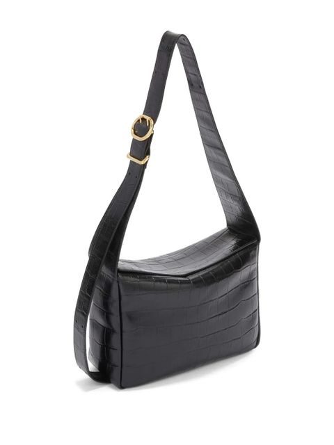 Jil Sander crocodile-embossed leather crossbody bag - Black