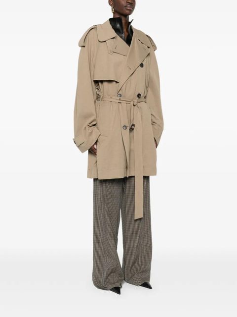 Balenciaga belted double-breasted trench coat - Neutrals