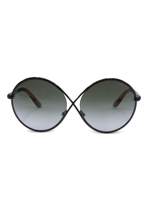 TOM FORD Eyewear round full-rim sunglasses - Black