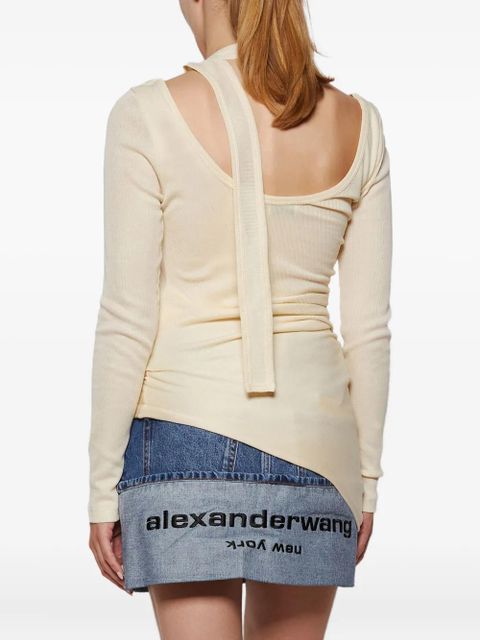 Jean Paul Gaultier ribbed twisted top - Neutrals