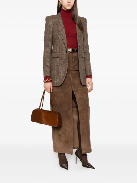 Saint Laurent checked single-breasted blazer - Brown - zdjęcie produktu nr 2