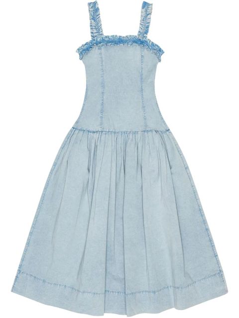 GANNI ruffle-detail midi dress - Blue - zdjęcie produktu nr 1