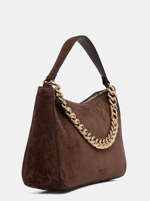 Twinset torebka zamszowa kolor brązowy 252TB7162 - zdjęcie produktu nr 2