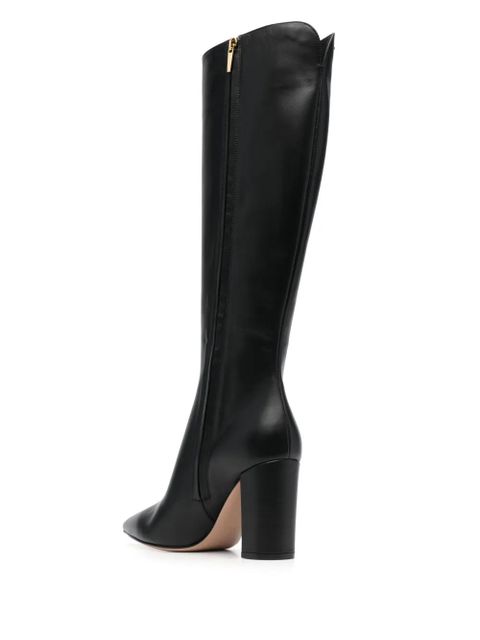 Gianvito Rossi 90mm point-toe leather boots - Black