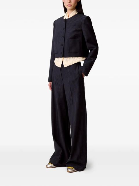 Claudie Pierlot pinstripe button-fastening jacket - Black