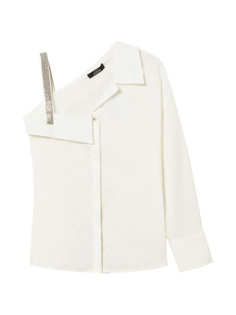 TWINSET one-shoulder embellished shirt - White - zdjęcie produktu nr 1