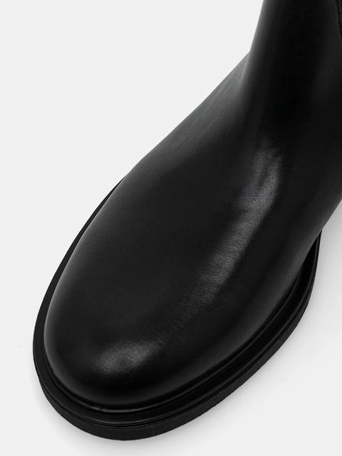 Vagabond Shoemakers kozaki skórzane FREYA damskie kolor czarny na płaskim obcasie 6006-001-20