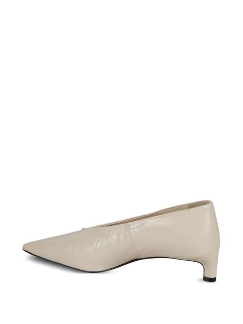 Jil Sander crinkled pointed-toe pumps - Neutrals