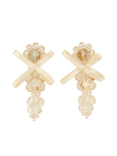 Simone Rocha embellished bow earrings - Yellow - zdjęcie produktu nr 1