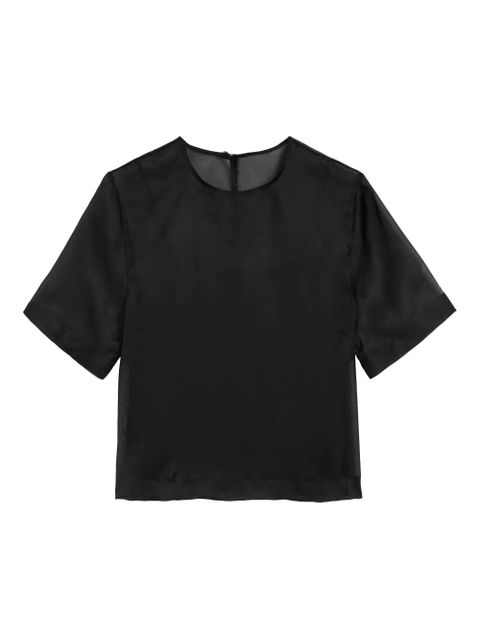 AMI Paris short-sleeves sheer top - Black - zdjęcie produktu nr 1