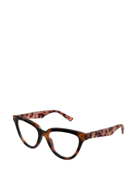 Gucci Eyewear tortoiseshell-effect cat-eye glasses - Brown - zdjęcie produktu nr 2