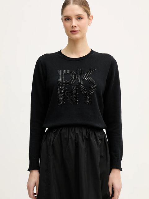 Dkny sweter bawełniany damski kolor czarny DJ5R0840