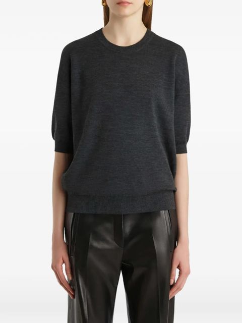 KHAITE Faye short-sleeve sweater - Grey