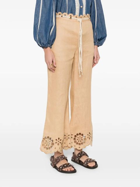 ZIMMERMANN eyelet-detail tie-fastening trousers - Neutrals