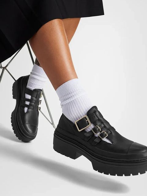 Converse półbuty skórzane Chuck Taylor All Star Lugged Heel MJ damskie kolor czarny na platformie A10616C