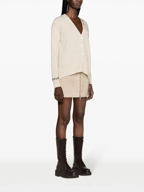 Zadig&Voltaire Mirka heart-embroidered cashmere cardigan - Neutrals