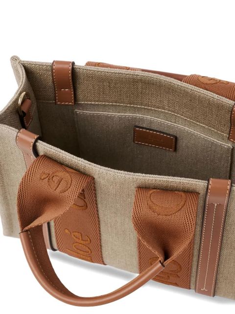 Chloé Woody logo-strap tote bag - Neutrals