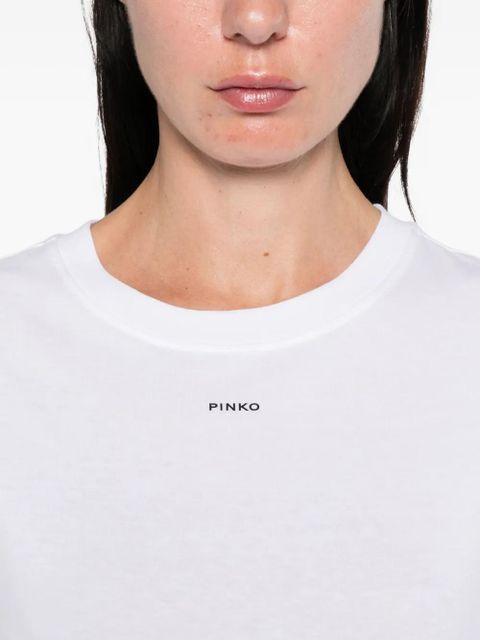 PINKO logo-print cotton T-shirt - White