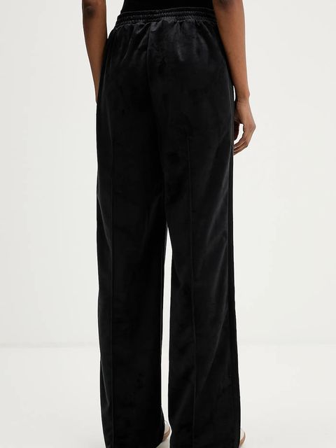 adidas Originals spodnie dresowe welurowe Velvet Tp damskie kolor czarny gładkie JV7508