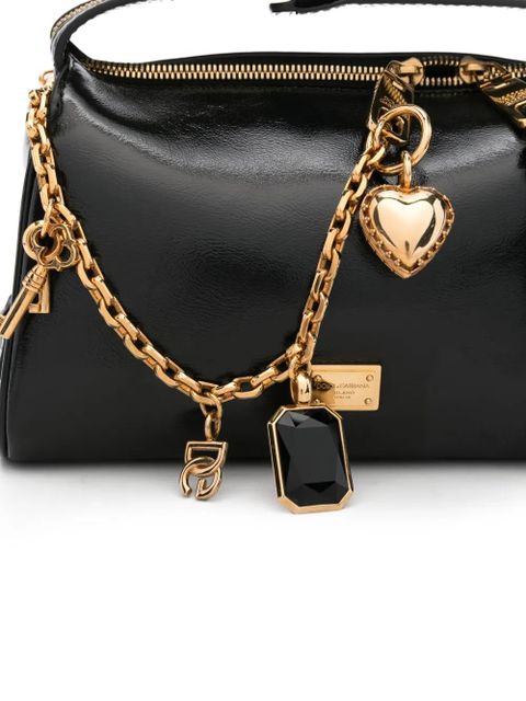 Dolce & Gabbana chain charm leather tote bag - Black