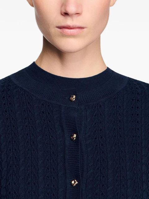 SANDRO button-fastening cardigan - Blue