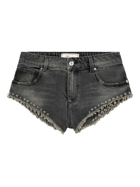 Blumarine eyelet-detail denim shorts - Grey - zdjęcie produktu nr 1
