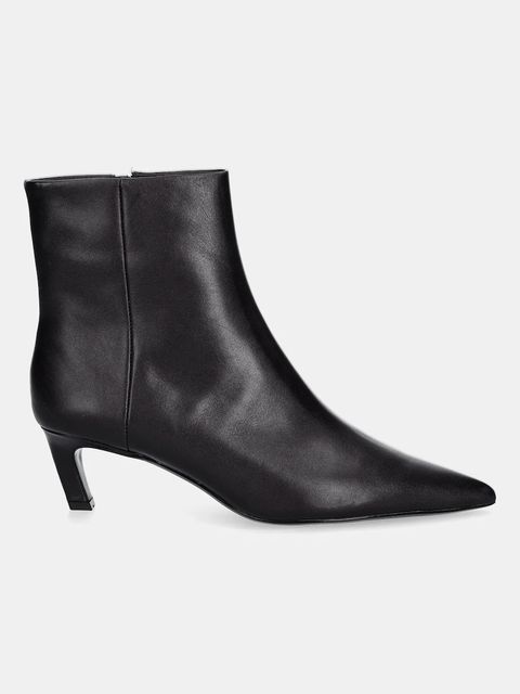 Calvin Klein botki skórzane ESS KITTEN HEEL ANKLE BOOT kolor brązowy na szpilce HW0HW02586 - zdjęcie produktu nr 2