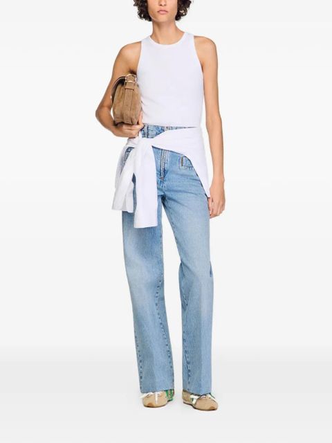 SANDRO logo-embroidered ribbed tank top - White - zdjęcie produktu nr 2