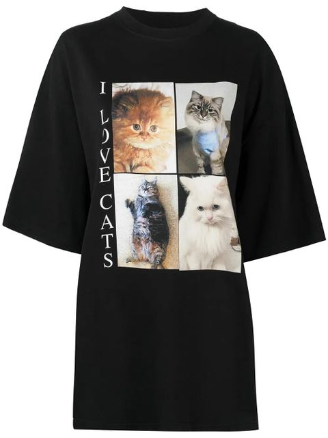 Balenciaga I Love Cats printed T-Shirt - Black